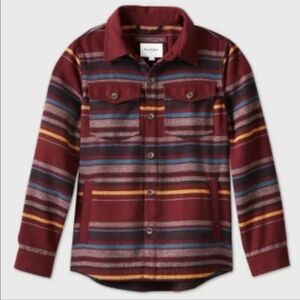 Men's Striped Shirt Jacket - Goodfellow & Co Size S